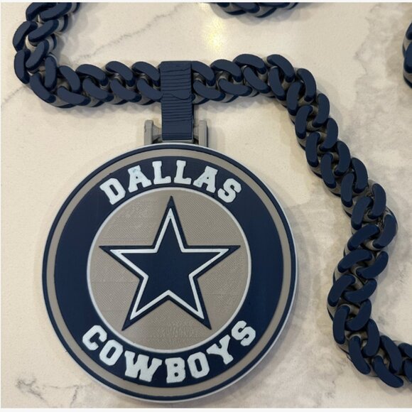 Dallas Cowboys NFL 3D Printed Cuban Link Chain - Picture 2 of 2